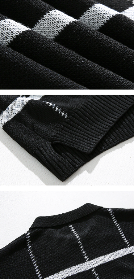 Polo de Punto con Solapa Cuadros para Hombre - Image 11