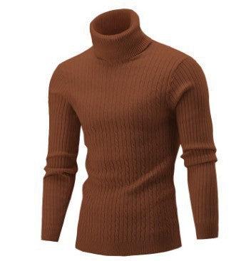 Suéter Hombre Cuello Alto Retro Tejido Floral Trenzado - Image 14