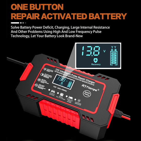 Cargador de Batería de Auto 12V - Recarga Rápida para Baterías de Plomo