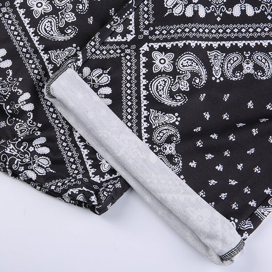Falda Cintura Alta Estampado Flores de Anacardo con Diseño Asimétrico y Detalle Hueco Ajustable - Image 17