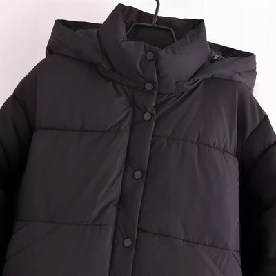 Chaqueta Acolchada Suelta con Cuello Parado - Algodón Premium - Image 3