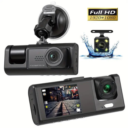 Grabadora Vehicular 4K con Visión Nocturna y Triple Lente