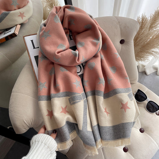 Bufanda de Cachemira Gruesa Coreana para Mujer - Primavera y Otoño - Image 37