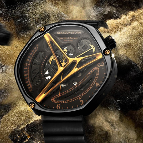 Reloj de Lujo para Hombre con Diseño Calado Alien