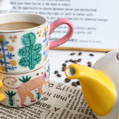 Juego de Taza y Tetera de Cerámica Exótica - Image 16