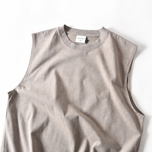 Camiseta Sin Mangas de Algodón Lavado Vintage para Hombre - Image 22