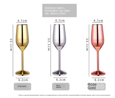 Copas de Champagne y Vino Tinto en Acero Inoxidable - Image 3