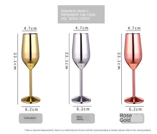 Copas de Champagne y Vino Tinto en Acero Inoxidable - Image 3