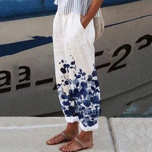 Pantalones Vintage Estampados de Pierna Ancha para Mujer - Image 8