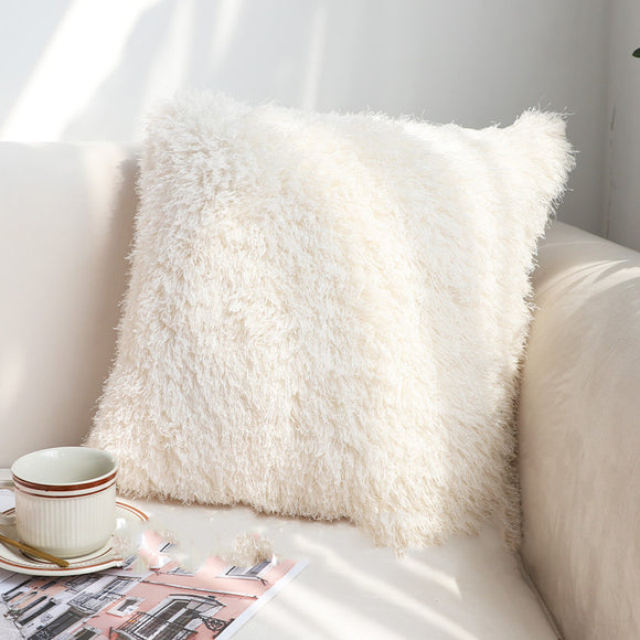 Funda de Almohada Arcoíris en Chenilla Suave - Almohada Lumbar Decorativa