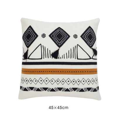 Funda de Cojín Marroquí con Borlas y Diseño Geométrico - Image 8