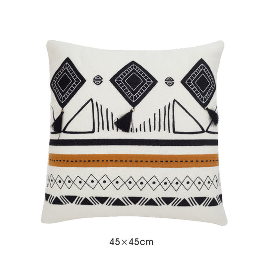 Funda de Cojín Marroquí con Borlas y Diseño Geométrico - Image 8
