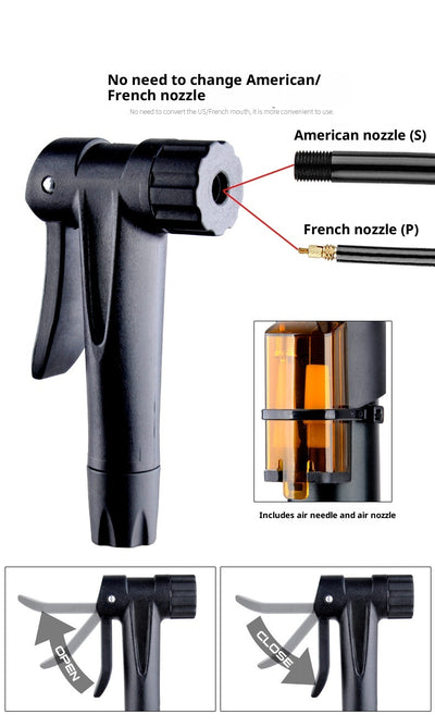 Inflador Vertical de Alta Presión para Bicicletas, Motos y Autos - Image 10