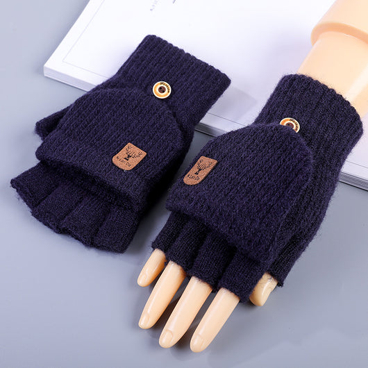 Guantes sin Dedos de Lana Tejida para Invierno Hombre - Image 4