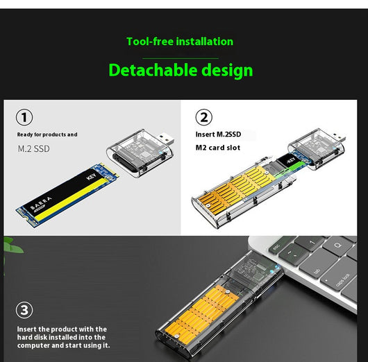 Caja Protectora para Disco Duro Móvil USB - Diseño Transparente y Creativo - Image 9