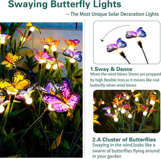 Lámpara Solar Decorativa de Jardín con Diseño de Mariposa - Image 4