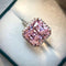 Anillo de Diamante Cuadrado en Plata Esterlina Chapada en Oro