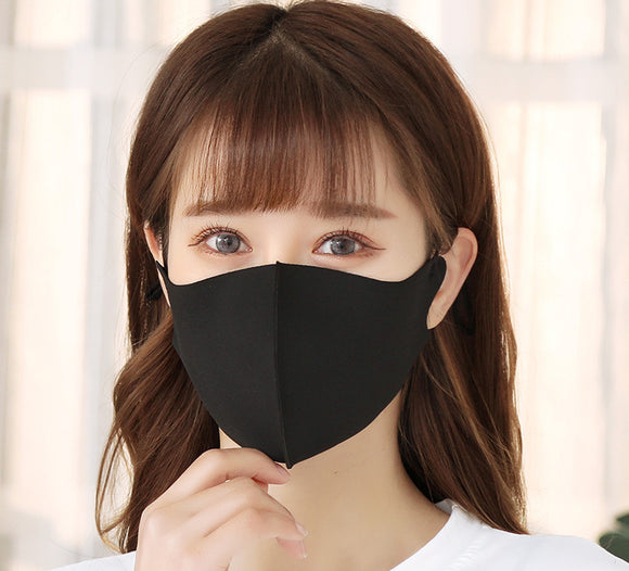 Mascarilla Protectora Negra Transpirable para Parejas - Seda Helada Lavable