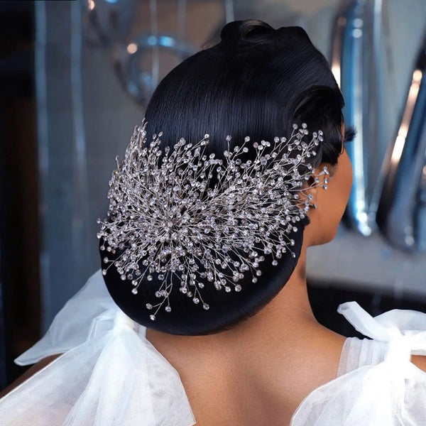 Diadema Nupcial con Cristales Brillantes - Accesorio Artesanal para el Cabello