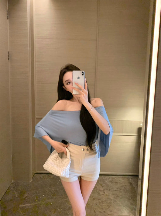 Blusa Escotada Azul para Mujer - Ajuste Ceñido Verano con Cintura Marcada - Image 12