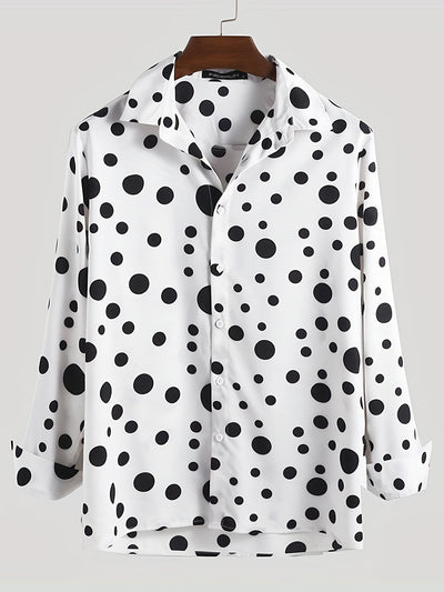 Camisa Manga Larga con Lunares - Estilo Casual Versátil para Hombres y Adolescentes - Image 3