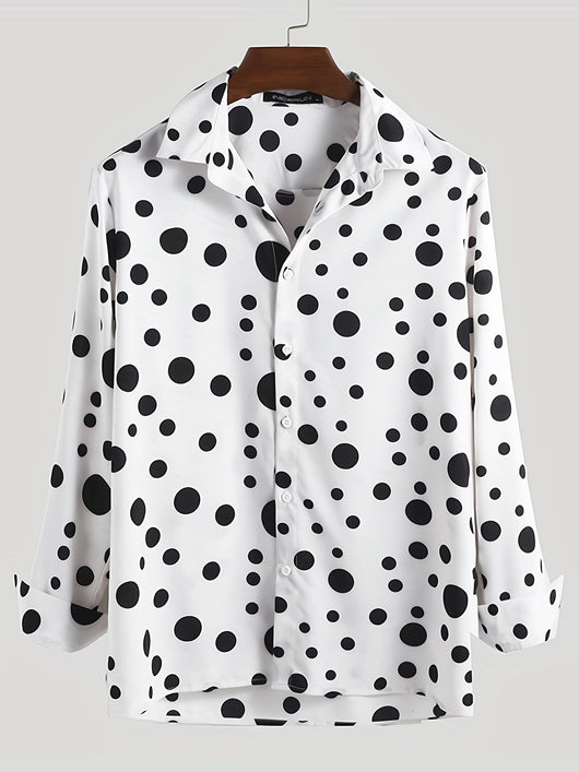 Camisa Manga Larga con Lunares - Estilo Casual Versátil para Hombres y Adolescentes - Image 3