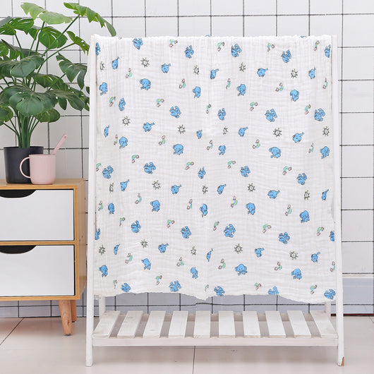 Toalla de Baño para Bebé con Acolchado Seersucker de Seis Capas - Image 26