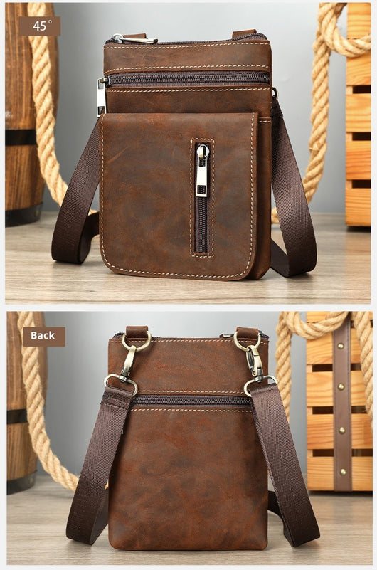 Bolso Bandolera de Cuero Crazy Horse Estilo Retro - Image 22
