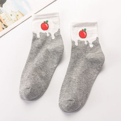Calcetines de Algodón Estampados con Frutas y Personajes Anime - Image 4