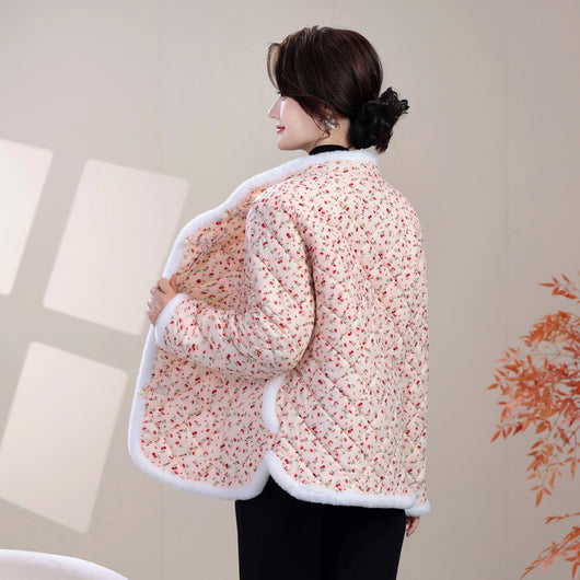 Chaqueta de Algodón Estilo Oriental con Cierre Diagonal e Impreso Floral - Image 7