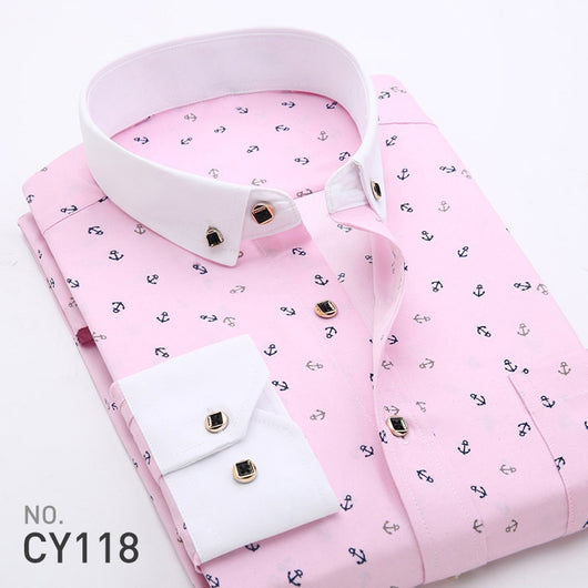 Camisa Estampada de Manga Larga Estilo Coreano para Hombre - Image 11
