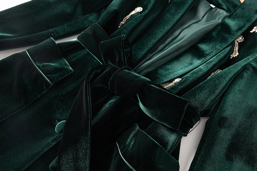 Traje de Terciopelo con Detalles de Cuentas para Mujer - Image 42
