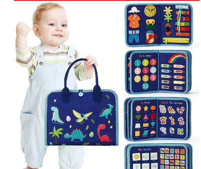 Tablero Educativo Sensorial con Actividades de Abotonado y Vestimenta para Bebés - Image 39