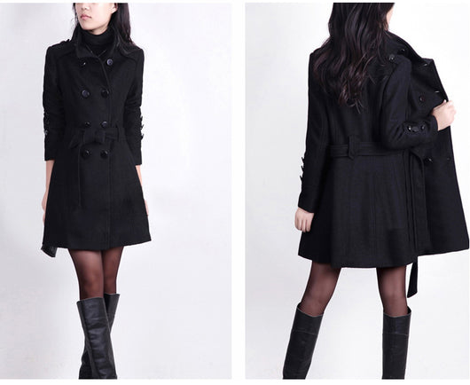 Abrigo de Lana Delgado Talla Grande para Mujer - Image 11
