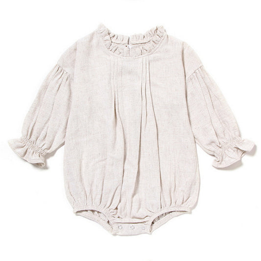 Pijama Infantil de Lino Manga Larga - Romper Liso y Cómodo - Image 2