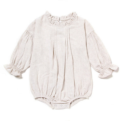 Pijama Infantil de Lino Manga Larga - Romper Liso y Cómodo - Image 2
