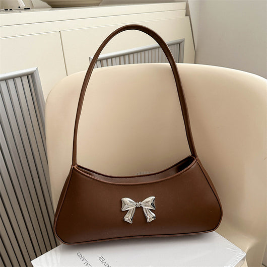 Bolsa de Hombro Minimalista Texturizada con Detalle de Moño Elegante - Image 3