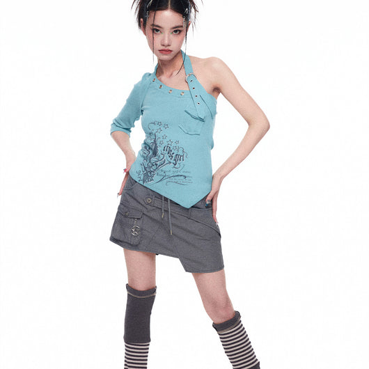 Playera Asimétrica con Manga Tres Cuartos - Image 4