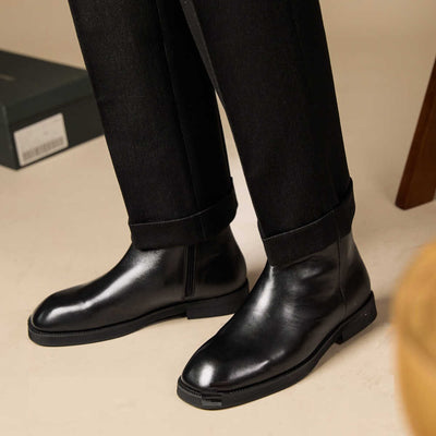 Botas Altas de Cuero para Hombre con Punta Cuadrada - Image 4