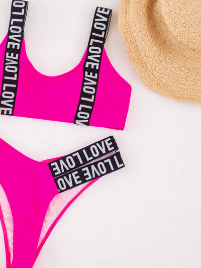 Bikini Sexy de Tiras en Color Sólido - Image 17