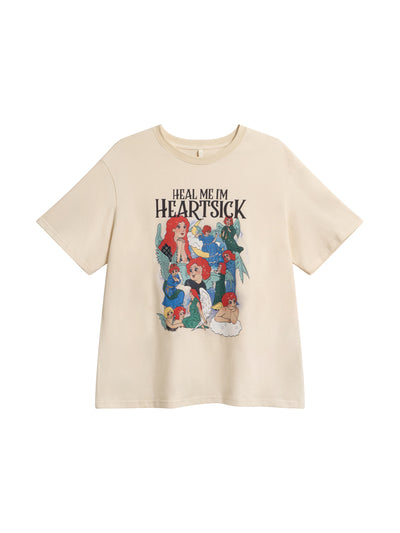 Playera Estampada Suelta y Ajustada para Mujer - Cuello Redondo Manga Corta - Image 5