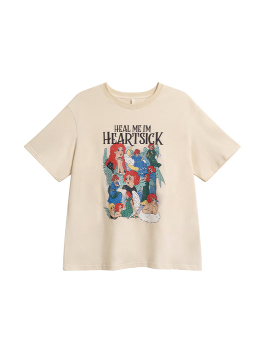 Playera Estampada Suelta y Ajustada para Mujer - Cuello Redondo Manga Corta - Image 5