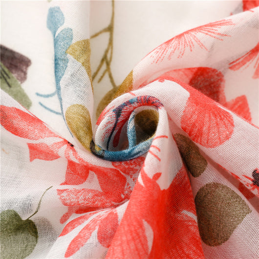 Pañuelo de Seda Estampado Flores Vintage para Mujer - Image 9