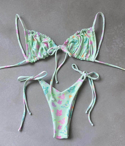 Bikini Deportivo de Tiras Ajustables en Color Sólido - Image 57