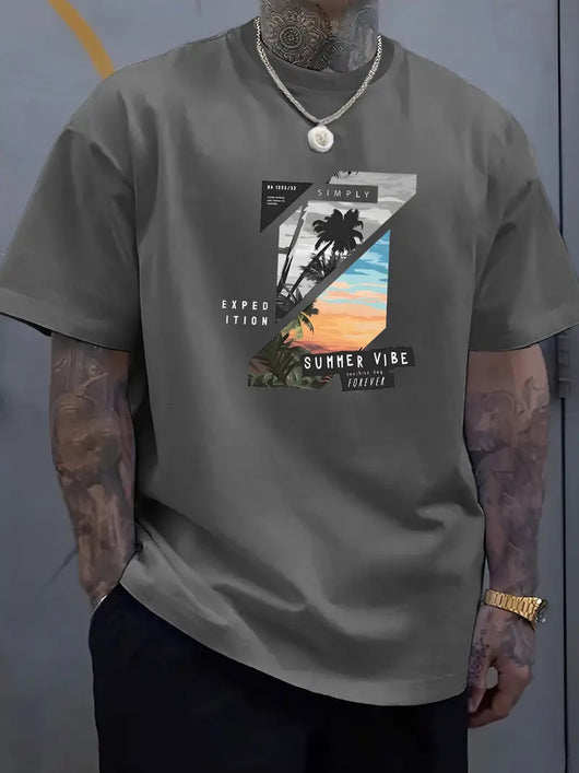 Playera Estival de Hombre con Bloques de Color e Impresión 3D - Image 7