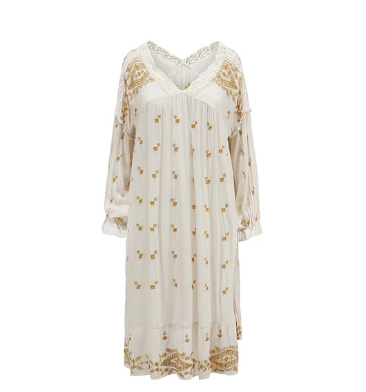 Falda Elegante con Escote V y Bordado Integral - Image 13