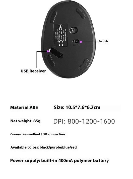 Ratón Inalámbrico Ergonómico Vertical de Tres Generaciones con Carga Inductiva - Image 12