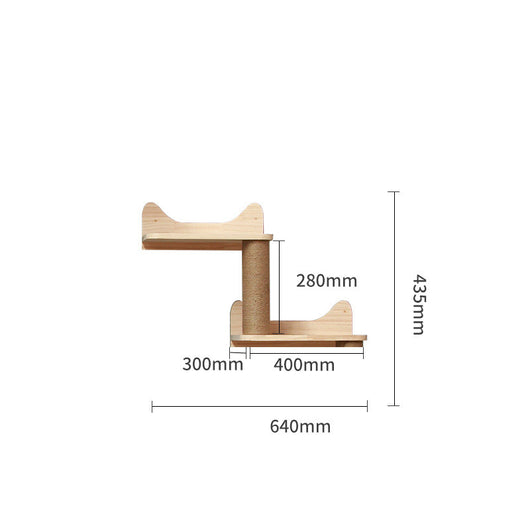 Árbol Rascador Mural para Gatos - Plataforma de Madera Sólida con Escalera - Image 18