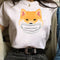 Camiseta de Casal Estampa Shiba Inu para Homens e Mulheres