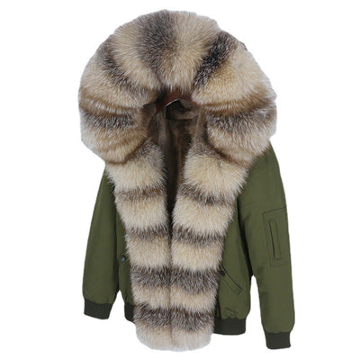 Abrigo de Piel con Cuello Desmontable y Compartimento Interior para Mujer - Image 5